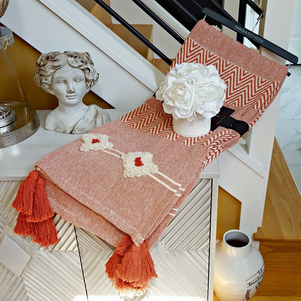 NEW! BOHO Farmhouse Magaschoni COTTON THROW BLANKET